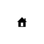 Svartvit ikon med ett hus.